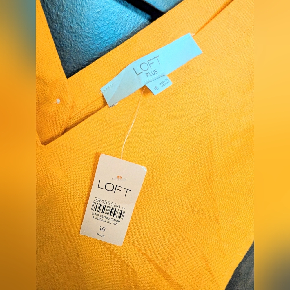 LOFT Yellow Ruffled Midi Sundress V-Neck - Picture 6 of 6